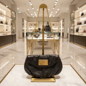 Marc by Marc Jacobs Vintage Mini Leather Crossbody Black Leather, Gold Hardware